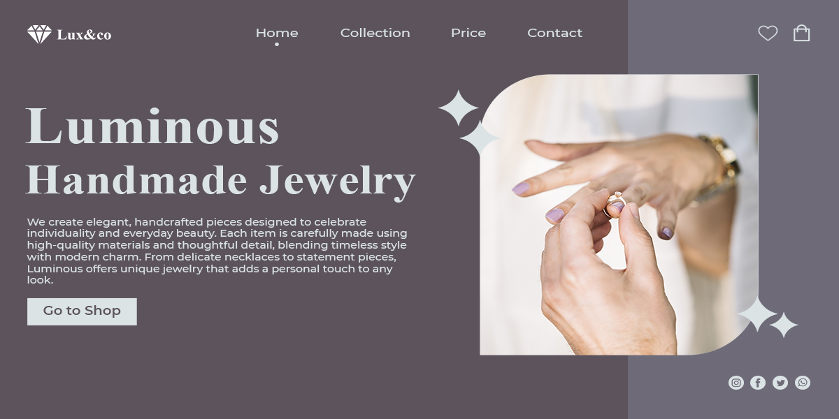 Luna Artisan Jewellery Landing Page